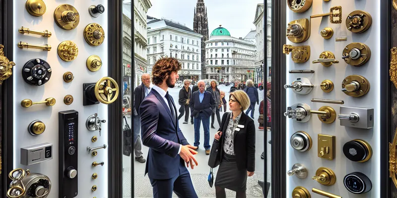 Experte für Sicherheitsberatung prüft moderne Türschlösser in Wien. Schutz für Ihr Zuhause beginnt hier. Mehr erfahren