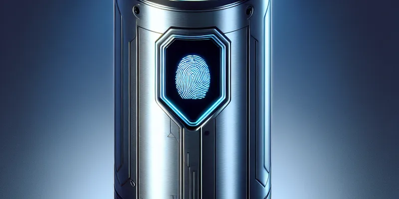 Moderner Sicherheitszylinder mit Fingerabdrucksensor an einer Haustür, innovative Zutrittskontrolle für maximalen Schutz. Mehr erfahren