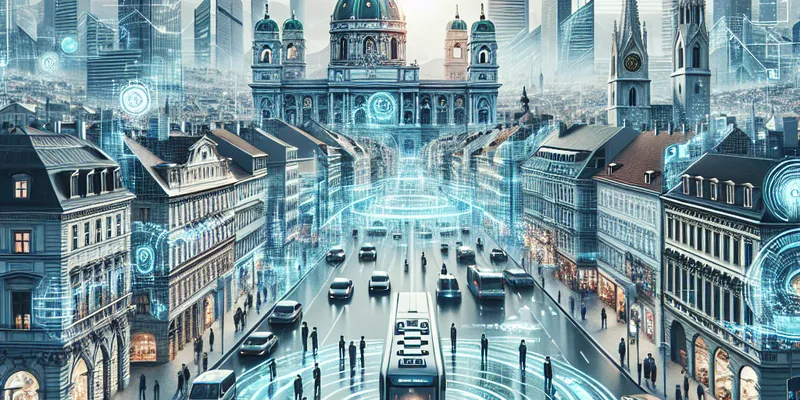 Moderner schlüsselloser Zugang in Wien: Eine Person öffnet kontaktlos eine Haustür per Smartphone. Entdecke innovative Sicherheit. Mehr erfahren